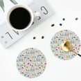 thumbnail image 4 of Lsque Chemical Flasks And Test Tubes Pattern 4" Drink Coasters Set of 4, PVC Leather Absorbent Coasters, Table Coaster Set Decorative Coffee Cup Coasters Housewarming Gift -Round Shape, 4 of 6