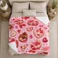 thumbnail image 4 of Heart Gift Boxes With Roses And decorative motif, Soft Flannel Blanket with Romantic decorative motif Collage Print, Housewarming Gift and Home Decor for Bedroom and Living Room, 4 of 7