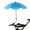 Blue, variant on Universal UV Sunshade Umbrella For Outdoor Chair And Wheelchair, Heavy Duty Adjustable Beach Patio Shade Attachment For Adult Mobility Equipment