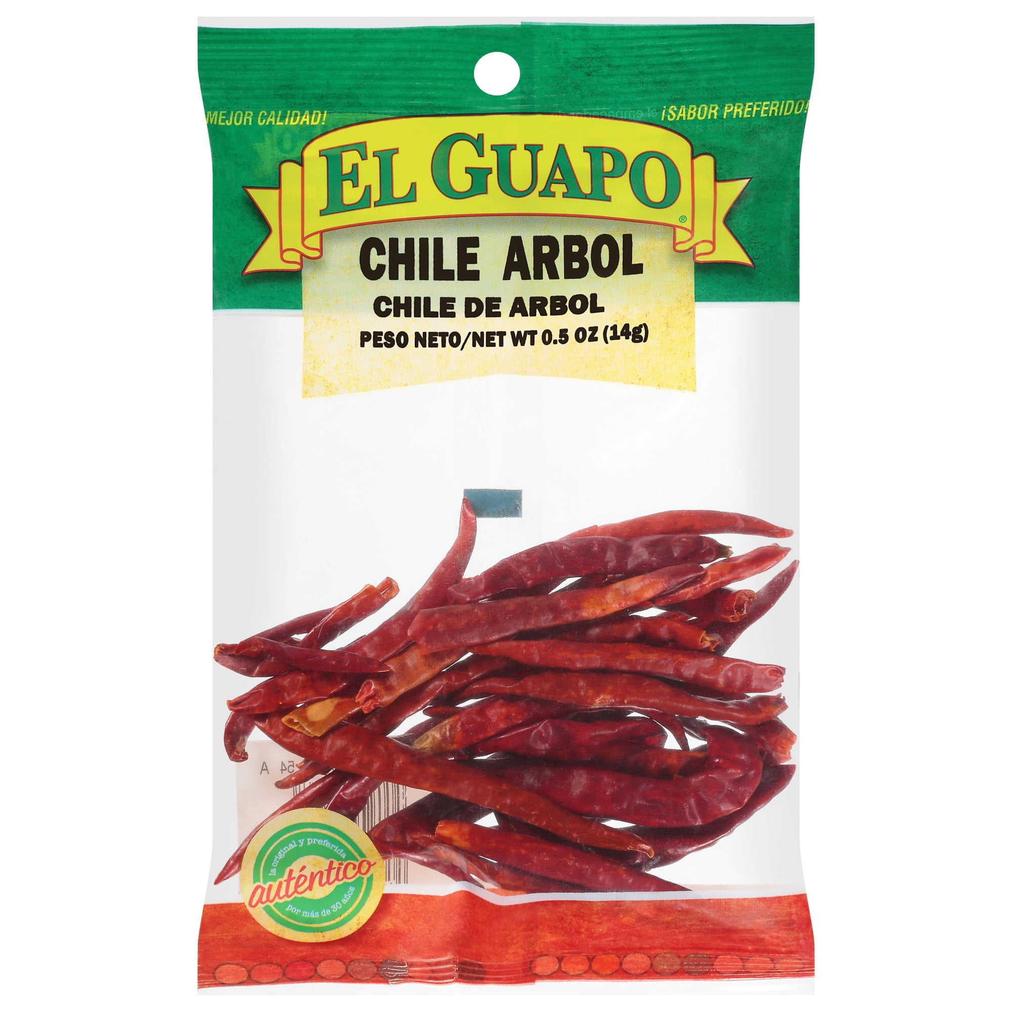 El Guapo Whole Arbol Chili Pods (Chile de Arbol Entero), 0.5 oz