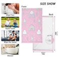 thumbnail image 6 of Yayeee 2 Pack Hand Towels for Bathroom 100% Cotton 16" x 28" Soft Absorbent Kitchen Towel, Ice Cream Rainbow Pattern, 6 of 7