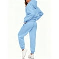 thumbnail image 6 of Huankd Fall 2025 Sweatsuit Set for Women 2 Piece Outfits Casual Lounge Wear Fleece Hooded Top and Jogger Pant Matching Set Light Blue L, 6 of 6
