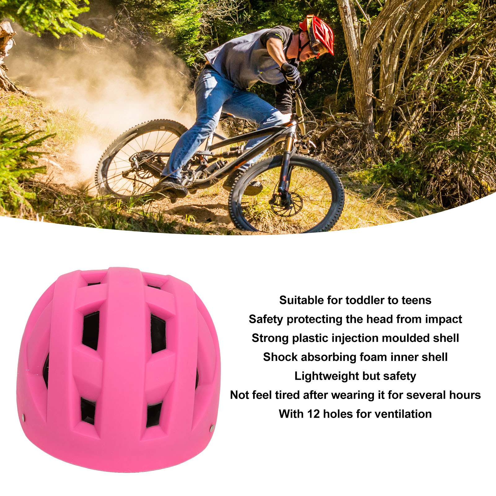 Casque Vélo Enfant Réglable 5-14 Ans – Protection Mousse Choc-Absorbante, Léger 108g, Sangle Ajustable Pour Vélo, Skate, Trottinette