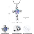 thumbnail image 2 of Cross Urn Necklace for Ashes Butterfly Cremation Necklace with Funnel Filler Kit Ashes Necklace for Human /Pets, 2 of 8