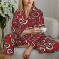 thumbnail image 6 of Lsque Snake Pattern Long Sleeve Pajama Set for Women - Soft 2-Piece Sleepwear and Loungewear Set with Pockets, Comfy Nightwear-Small, 6 of 7