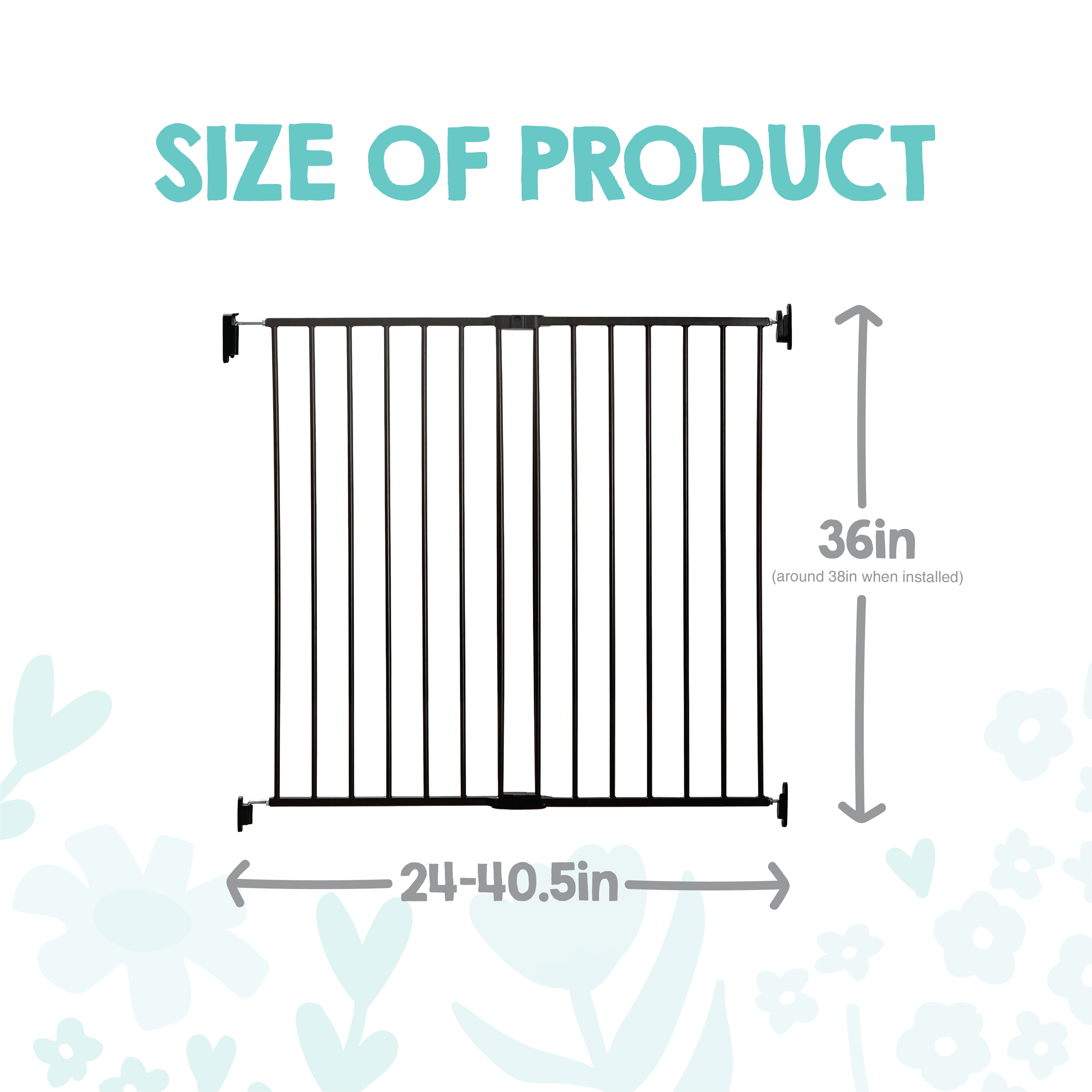 Regalo Extra Tall Stair Gate, 38 Inch Black Metal photo 2