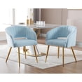 thumbnail image 4 of Modern Velvet Desk Chair Accent Armchair Upholstered Tufted Chairs Dining Chairs, Tufted Vanity Chair Side Chairs with Gold Metal Legs for Dining Room Living Room Restaurant,1 PC &Cream, 4 of 16