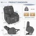 thumbnail image 3 of Power Lift Chair Recliner for Elderly with Remote Control,Electric Reclining Sofa,Fabric Power Recliner for Living Room, 3 of 5