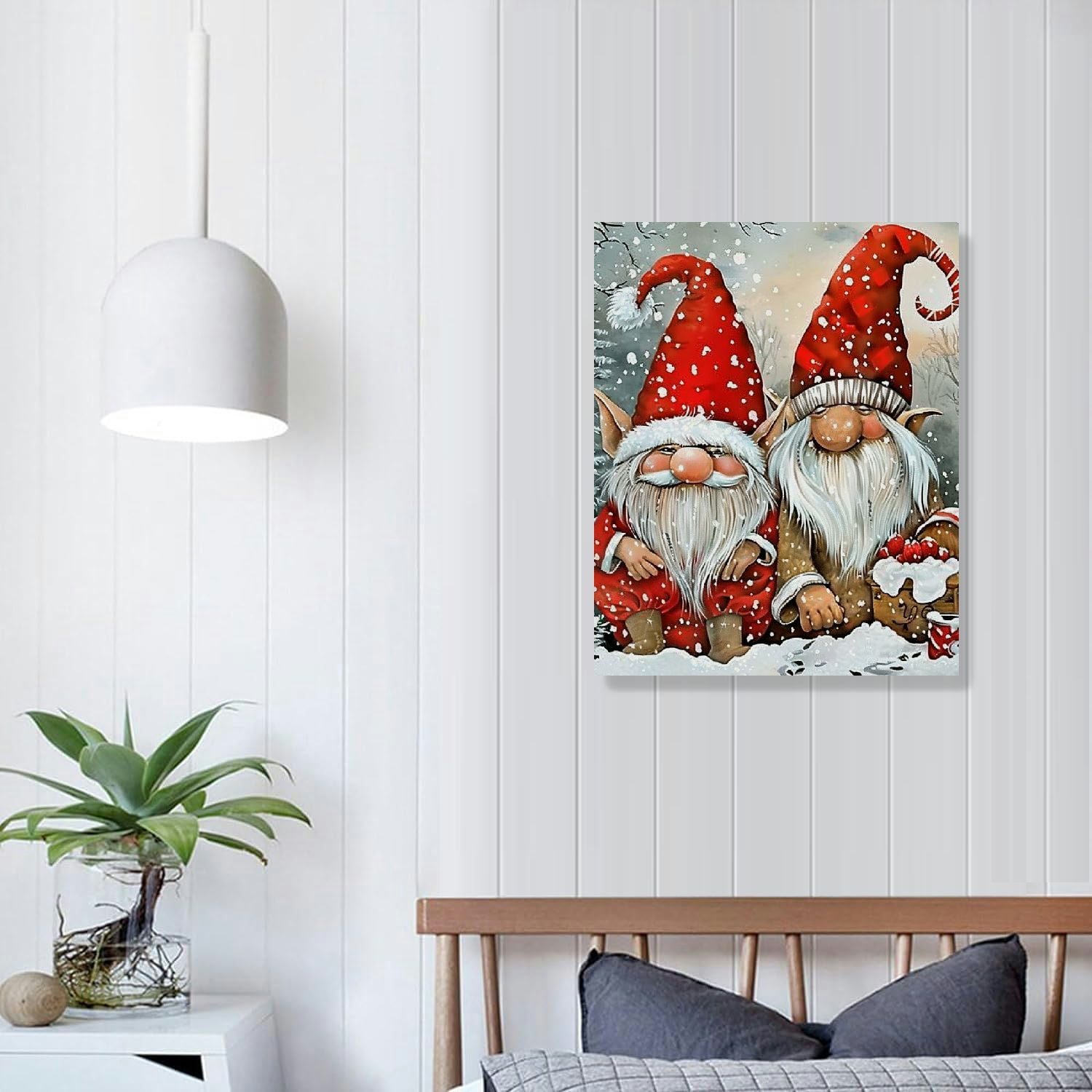 ぐるみん　キャンバスアート　冬 Nawypu Winter Gnome Fantasy Canvas Wall Art Christmas Snow