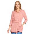 thumbnail image 4 of Blusón Mujer Con Cinto y Cuello Palo de Rosa Casual Ligero rosa CH Incógnita 550387, 4 of 5