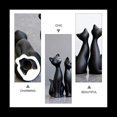 thumbnail image 5 of Estatuilla Negra Pareja Animal de CeráMica Escultura Abstracta Adorno Decoraciones para Sala de Estar 2 Piezas, 5 of 5