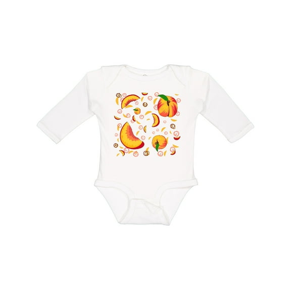 Inktastic Peach Fruit Party Boys or Girls Long Sleeve Baby Bodysuit