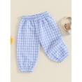 thumbnail image 3 of Suealasg Baby Boys Girls Harem Pants 6M 1T 2T 3T Toddler Boy Girl Elastic Waist Checkered Sweatpants Lounge Pants, 3 of 7