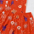 thumbnail image 5 of Tisuna Halloween Pajamas Set For Kids Girls Comfort Fit Skeleton Print Short Sleeve Tops And Shorts Sleepwear Toddler And Teens Children Festival Party Homewear Set Size 3-4 Years Red, 5 of 6