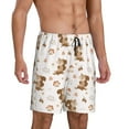 thumbnail image 2 of Kdxio Fall Squirrel Print Mens Sleep Shorts Bottoms Soft Comfy Pajama Wear Pants with Drawstring Pockets, 2 of 7