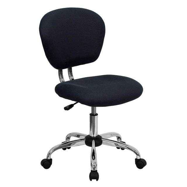 Pemberly Row Chaise de Bureau Pivotante Moderne à Dossier Mi-Haut en Maille, Gris