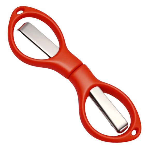 1 Pc Colorful Plastic Handle Folding Safety Scissors Travel Scissors with Keychain Holes Hidden Stainless Steel Blades for Craft Fishing Use, Orange