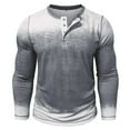 thumbnail image 4 of Previn Men's Vintage Henley Shirt Long Sleeve Top Button Crew Neck Casual Fall Fashion Winter Pull On Henley Shirt Grey XX-Large, 4 of 5