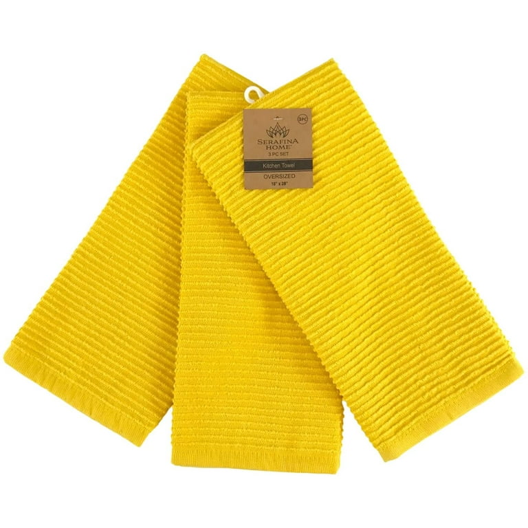 Kitcheniva Ultra Super Soft 100% Cotton Yellow Wash Cloth Towels