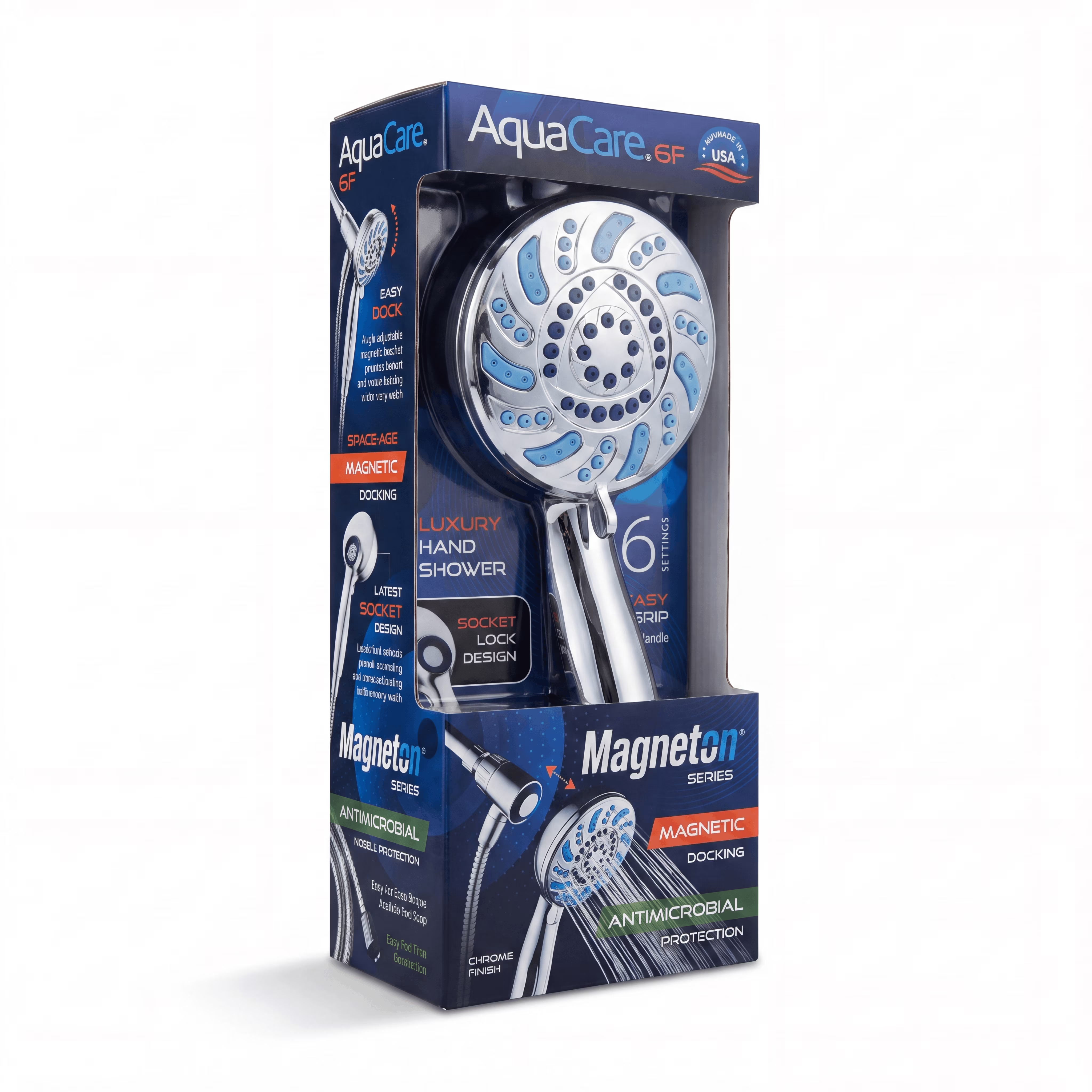 AquaCare Magneton High-Pressure Handheld Showerhead, 6-Setting photo 5
