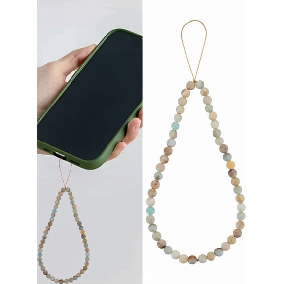 Amazonite Amazonite Stone Phone Charm Accessories Beaded Phone Charm Handmade Natural Gemstone Phone Charm for Women Phone Keychain Charm