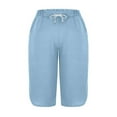 thumbnail image 6 of lcziwo Teen Boys Girls Capri Pants Kids Summer Cropped Pants Lightweight Drawstring Elastic Waist Trousers with Pockets Light Blue 5 Years, 6 of 8