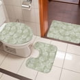 thumbnail image 4 of Sage Green Leaves Bath Mat 3 Piece Bathroom Rug Set, Vintage Abstract Art Botanical Non Slip Bath Rug Contour Mat and Toilet Lid Cover, Absorbent Shower Mats Soft Bath Rugs and Mats Sets, 4 of 8