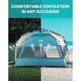 thumbnail image 5 of OutdoorMaster Tienda de campaña de playa emergente para 4 personas, fácil instalación y toldo portátil para refugio solar con protección UV UPF 50+, tragaluz extraíble, tamaño familiar, costa de Cancú, 5 of 5