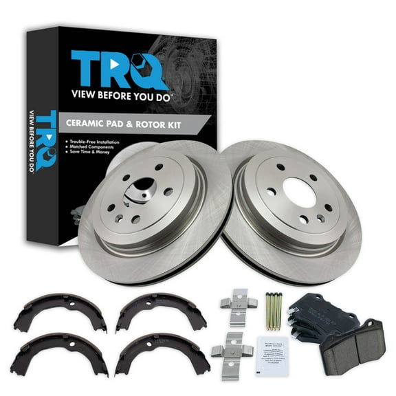 TRQ Rear Ceramic Brake Pad & Rotor Kit Fits 2009-2014 Cadillac CTS BKA28619