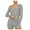 Gray, variant on Women's Casual Tracksuits Long Sleeve Sweatsuits Two Piece Cotton Lined Outfits Pajamas Loose Crop Tops Shorts Square Neck Lounge Sets Fall Trendy Gray L