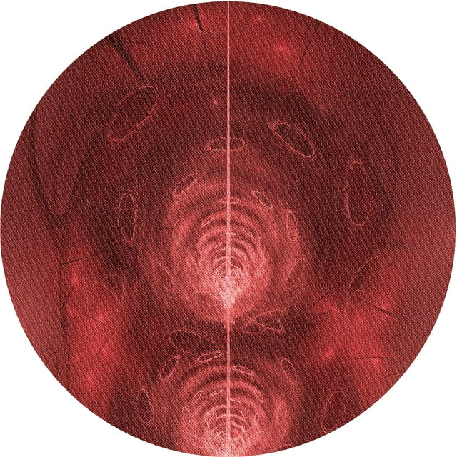 Ahgly Company Tapis d'Intérieur Lavables en Machine, Ronds, Transitionnels, Rouge Canneberge, 7' Ronds