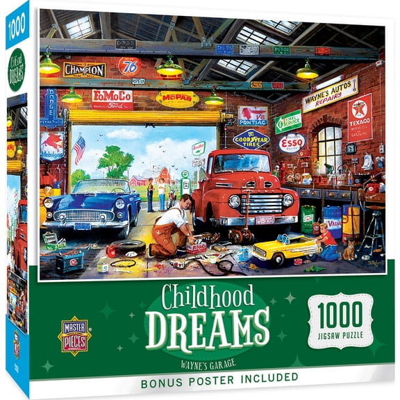 MasterPieces 1000 Piece Jigsaw Puzzle - Wayne's Garage - Childhood Dreams Collection