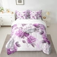 thumbnail image 2 of Girls Flower King Comforter Set 7 Pieces Hydrangea Floral Bedding Comforter Sets for Women,Orchid Gradient Bed in a Bag Vintage Ombre Bedding Set Oil Painting Aesthetic Bed Sheets Set Room Decorative, 2 of 6