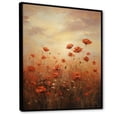 thumbnail image 2 of Designart "Poppies Field Under Copper Clouds I" Poppies Floater Framed Canvas Wall Art, 2 of 5