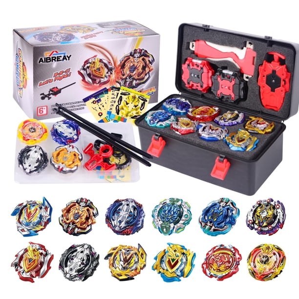 Set de juguetes giroscópicos Battling Top Burst AIBREAY con 12 unidades y 3 lanzadores