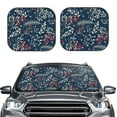 thumbnail image 2 of Haiem Merry Christmas Winter Leaves Snowflakes Car Windshield Sun Shade (2 Pieces) Foldable Windshield Sun Shade Car Accessories for Truck SUV Pickup-Large, 2 of 7