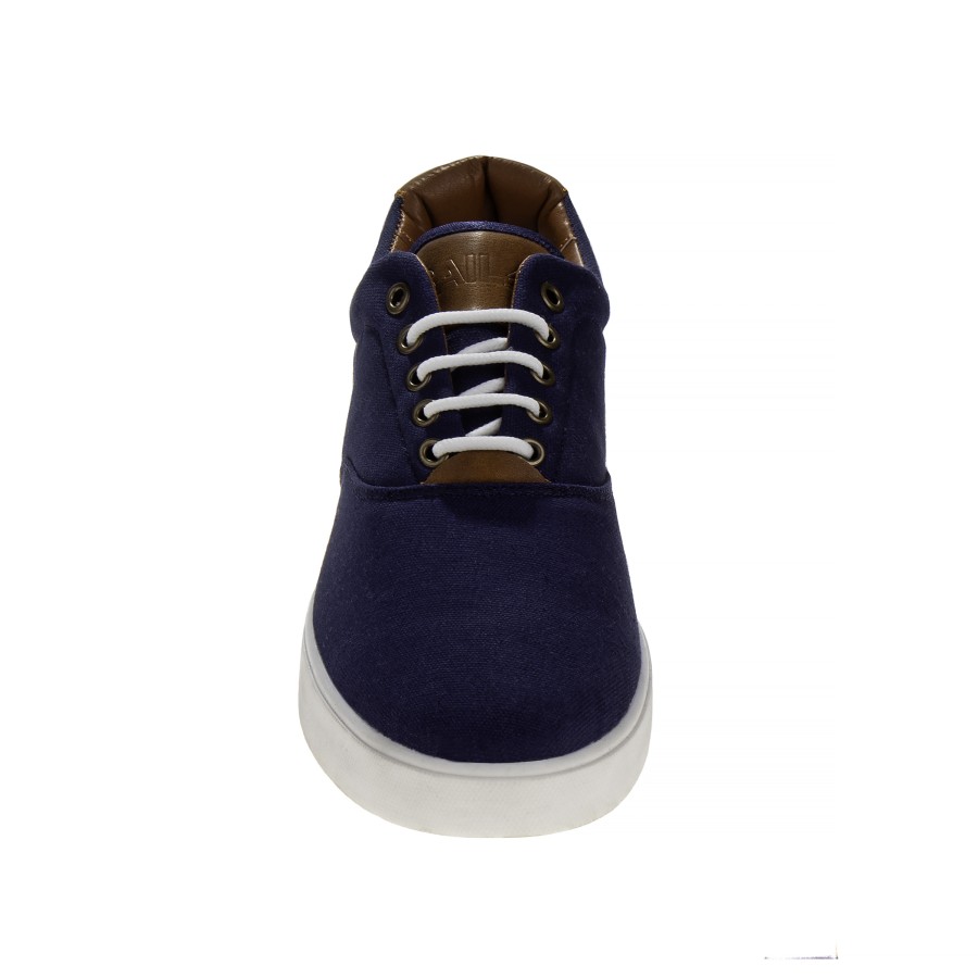 Sail Men'S Canvas Sneakers Featuring Lace Up Vamp, Navy, 8.5