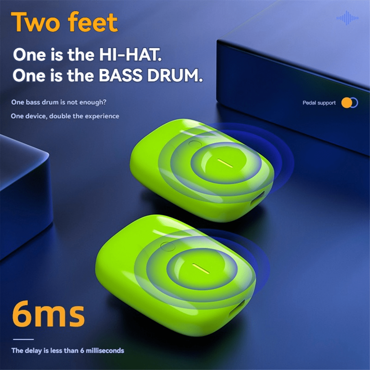 Virtual Air Drum Set with Drumsticks and Pedals Electronic Virtual Air Drum for Adults and Children Musical Gift,2 x Drumsticks 1 x Audio Converter 2 x Pedals,Green