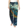thumbnail image 1 of Fotbe Surfing Turtle Pantalones de Pijama para Mujer, Pantalones de Dormir, Pantalones Pj con Cordón y Bolsillos-Medium, 1 of 6