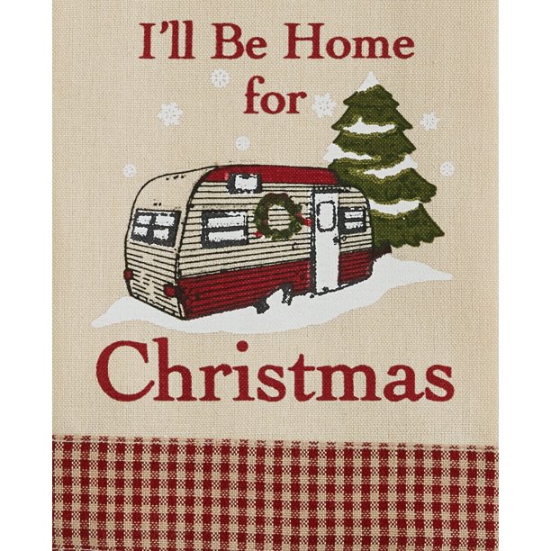 Red Holiday Camper Be Home For Christmas Printed Kitchen Dish Towel Walmart Com Walmart Com