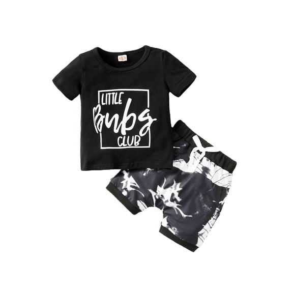 Bagilaanoe 2pcs Toddler Baby Boys Short Pants Set Letter Print Short Sleeve T Shirt Tops Shorts 12M 18M 24M 3T 4T 5T Kids Casual Summer Outfits
