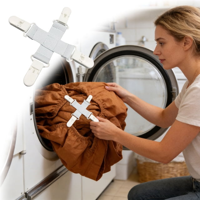 The Bed Sheet Is Washed With 4 Fixed Clips To Reduce Fabric Wear
