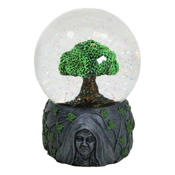 Wicca Triple Goddess Mother Maiden Crone Tree of Life Glitter Water Globe Decor
