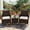 Brown Four-Strand Vine / Creamy-White Cushion, variant on YUSAZENS 3-Piece Brown PE Rattan Bistro Set, Outdoor Conversation Furniture with 2 Cushioned Chairs & Tempered Glass Coffee Table, Weather-Resistant Patio Seating for Backyard, Balcony, Porch