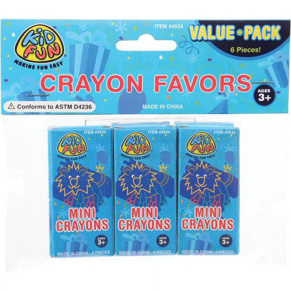 US Toy 4534 6 Piece Crayon Favors (Pack of 6)