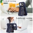 thumbnail image 4 of iPhone 12 Mini case with Card Holder, iPhone 12 Mini Phone Case Wallet for Women magsafe Compatible Wallet Detachable 2-in-1 for Men-Dark Blue, 4 of 12
