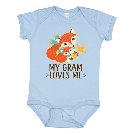 

Inktastic My Gram Loves Me Fox Grandchild Gift Baby Boy or Baby Girl Bodysuit