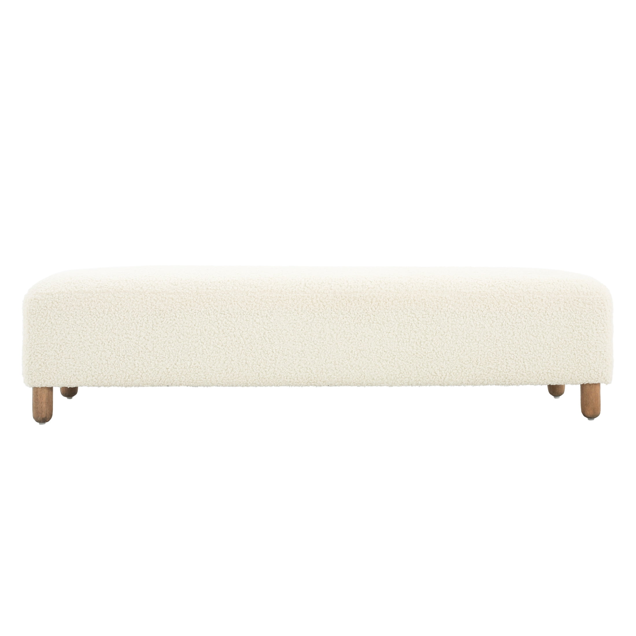 Christopher Knight Home Ryder Modern Upholstered Rectangular Ottoman, Durable Foam Cushion with Solid Wood Legs, White