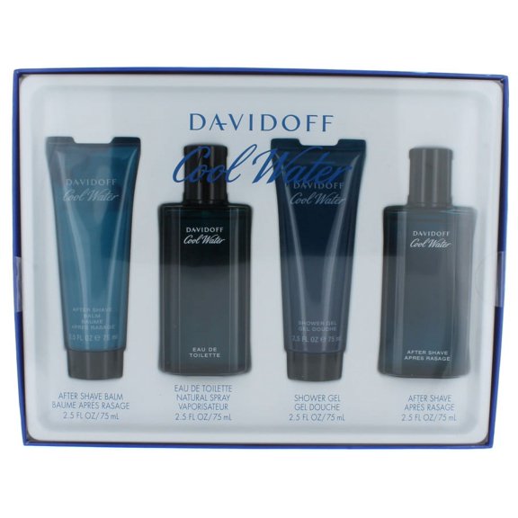 Cool Water by Davidoff for Men SET: Aftershave Balm 2.5oz EDT Spray 2.5oz Shower Gel 2.5oz After Shave 2.5oz NEW