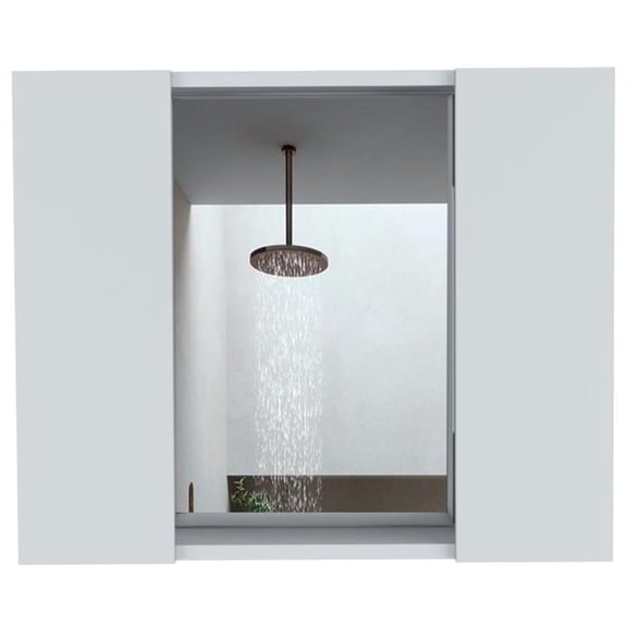 Artemisa Medicine Cabinet, Double Door, Mirror, One External Shelf White